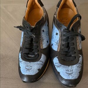 MCM Black and Light Blue Sneakers